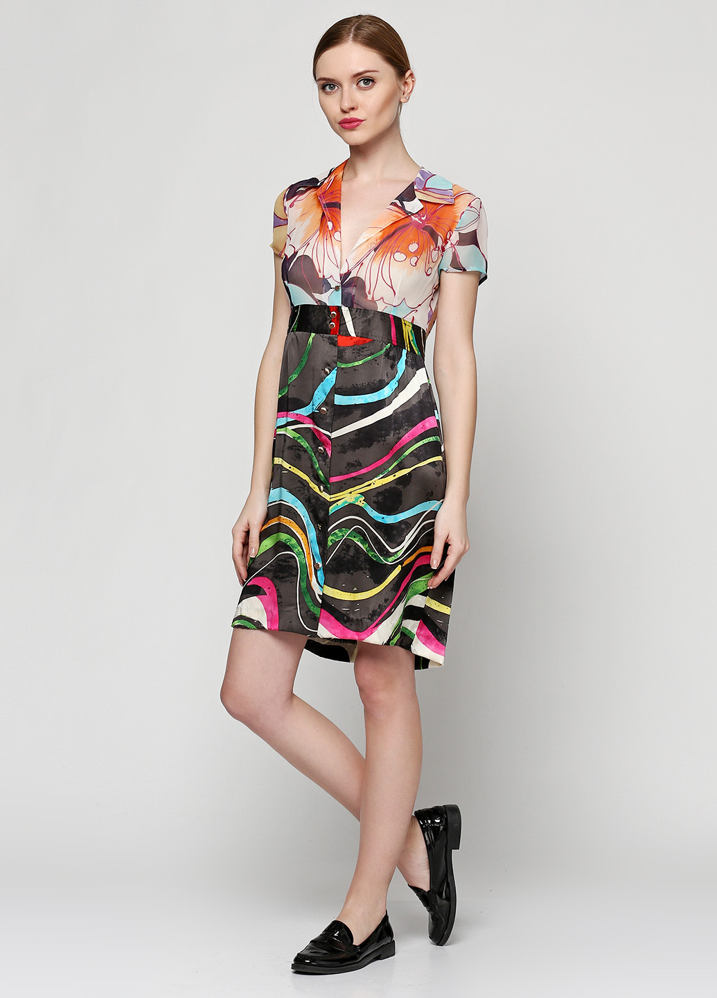 Комбинированное кэжуал платье Custo Barcelona с рисунком