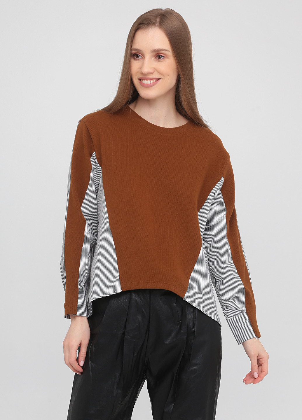 Коричневий світшоти Bebe Plus смужка без декору (253393156)