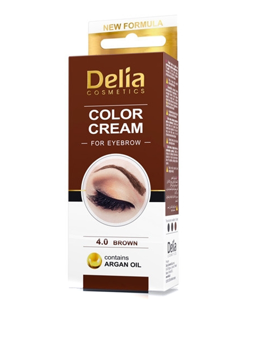 Фарба-крем для брів і вій № 04 (коричневий), 15 мл Delia Cosmetics (87694915)