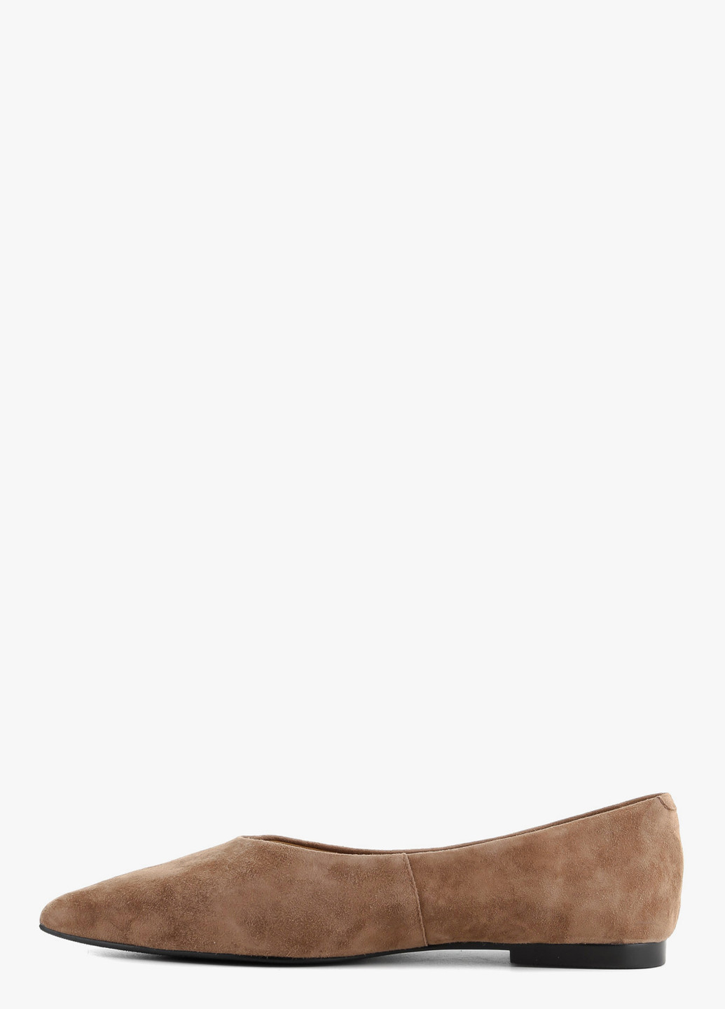 Жіночі балетки Le'BERDES | темно-бежеві однотонні без декору натуральна замша (370483616)