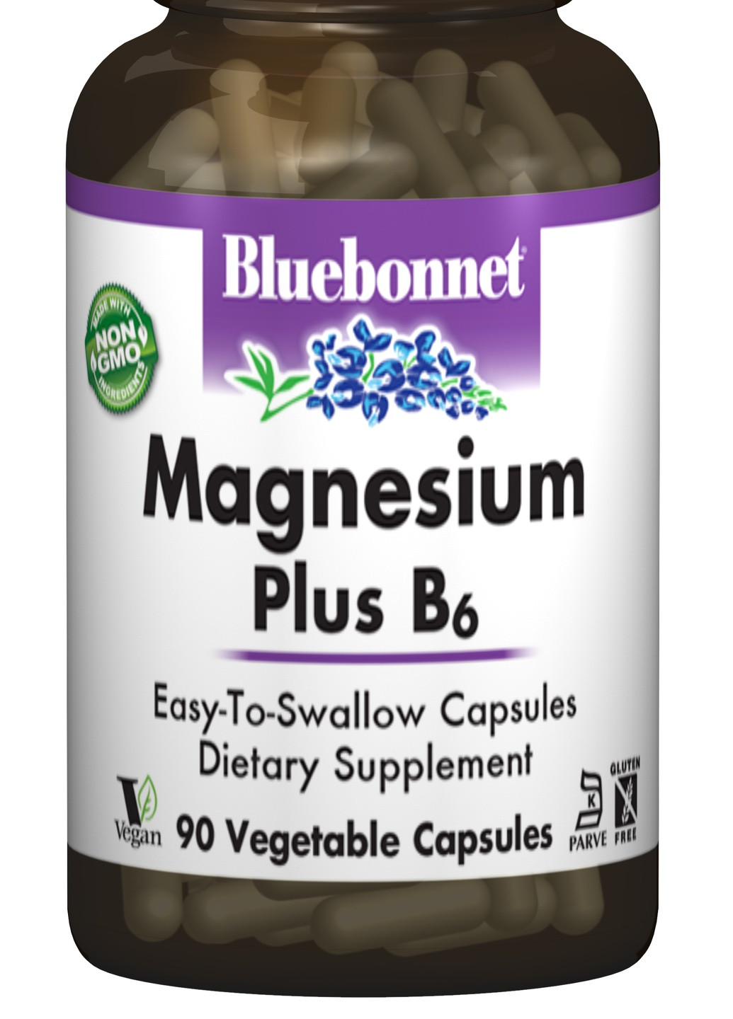 Магний + Витамин В6,, 90 гелевых капсул Bluebonnet Nutrition (228293001)