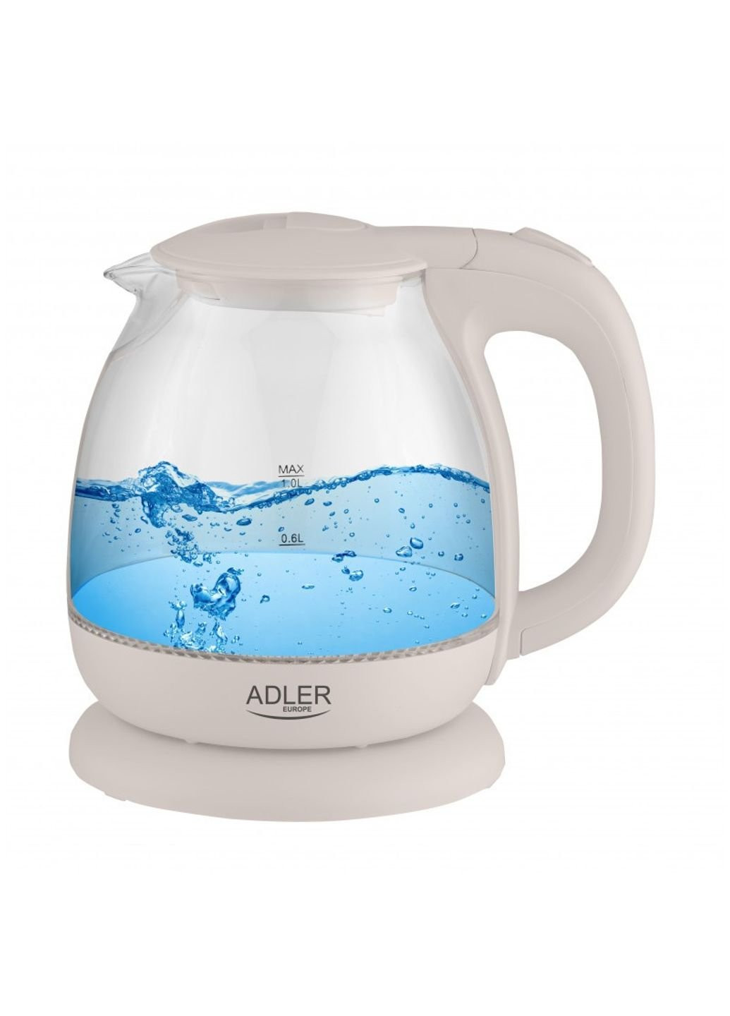 Чайник электрический AD-1283-C 1 л бежевый Adler (253627628)
