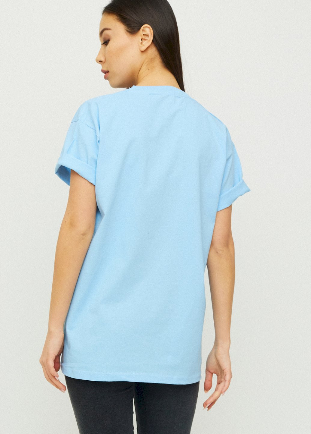 Голубая демисезон футболка oversize / air print / YAPPI