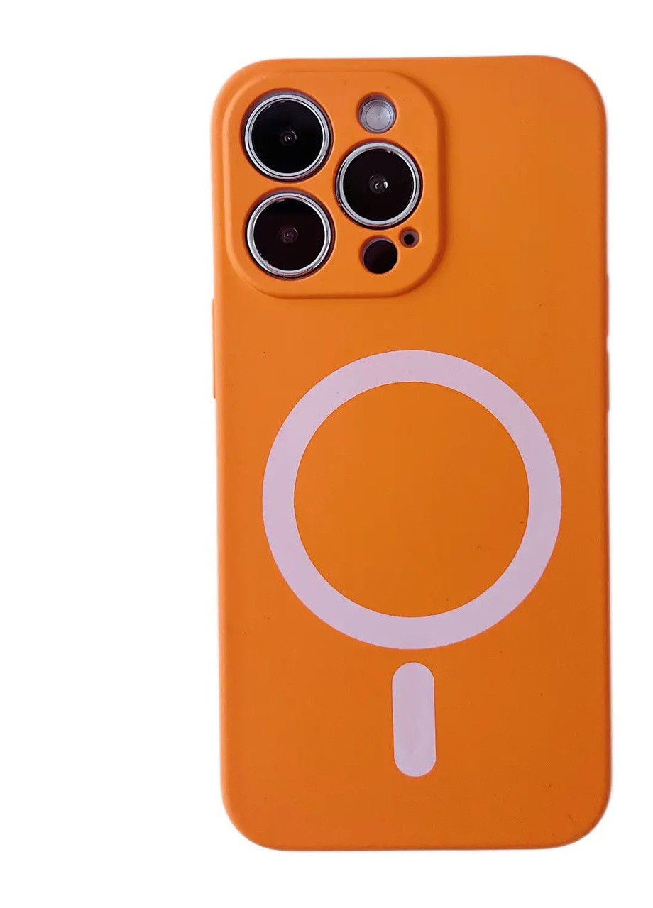 Силиконовый Чехол Silicone Case Закрытая камера с MagSafe для iPhone 12 Pro Оранжевый No Brand (255457052)
