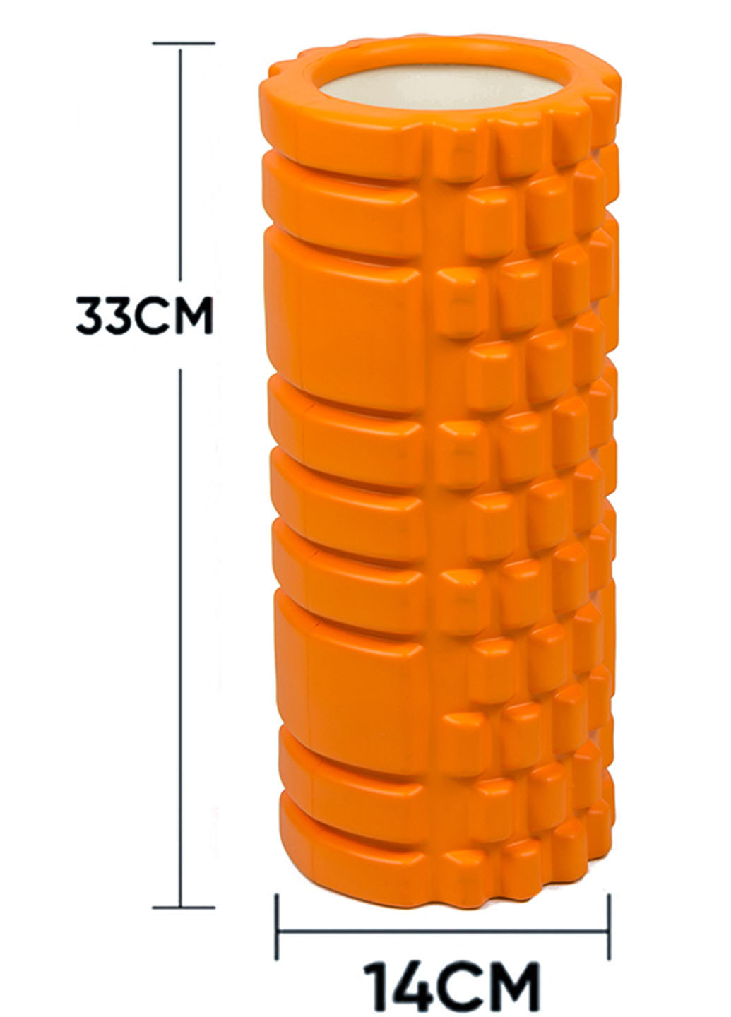 Масажний ролик 33 см Multi-Function помаранчевий (валик + ролер-циліндр для йоги, масажу всього тіла: рук, ніг, спини) EasyFit (237657496)