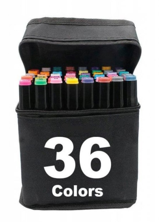 Набор спиртовых современных скетч маркеров для рисования 36шт./уп. двусторонние профессиональные фломастеры с чехлом Touch (252256708)