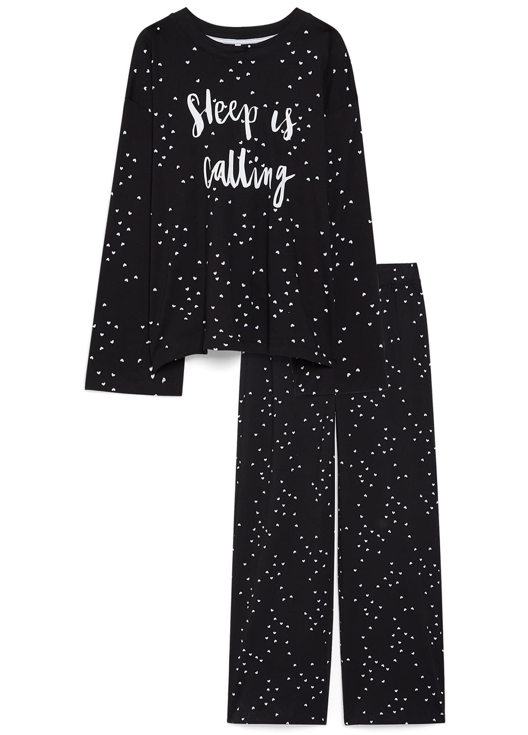 Черная всесезон пижама (лонгслив, брюки) лонгслив + брюки C&A