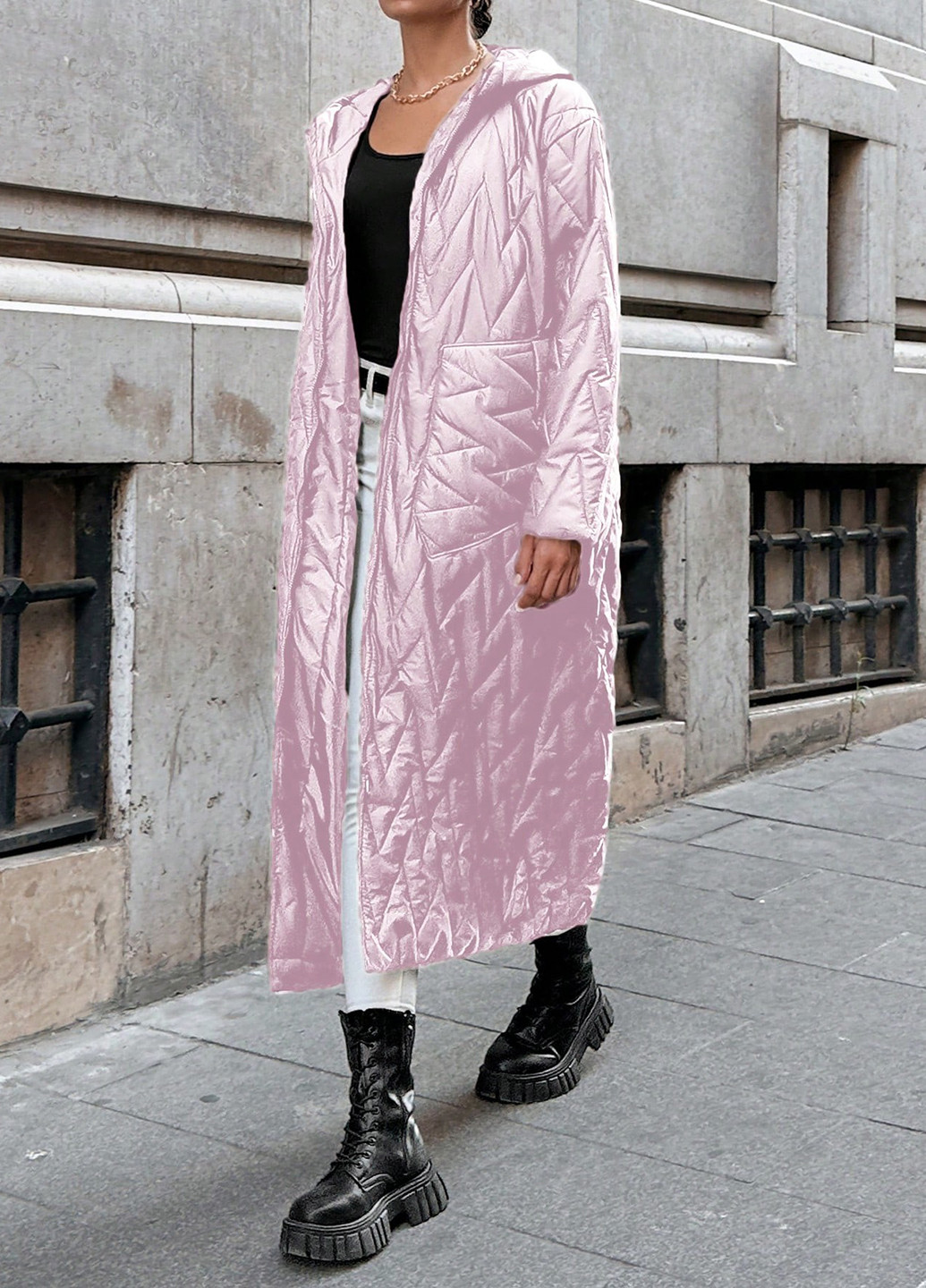 Рожева демісезонна куртка куртка-пальто SHEIN