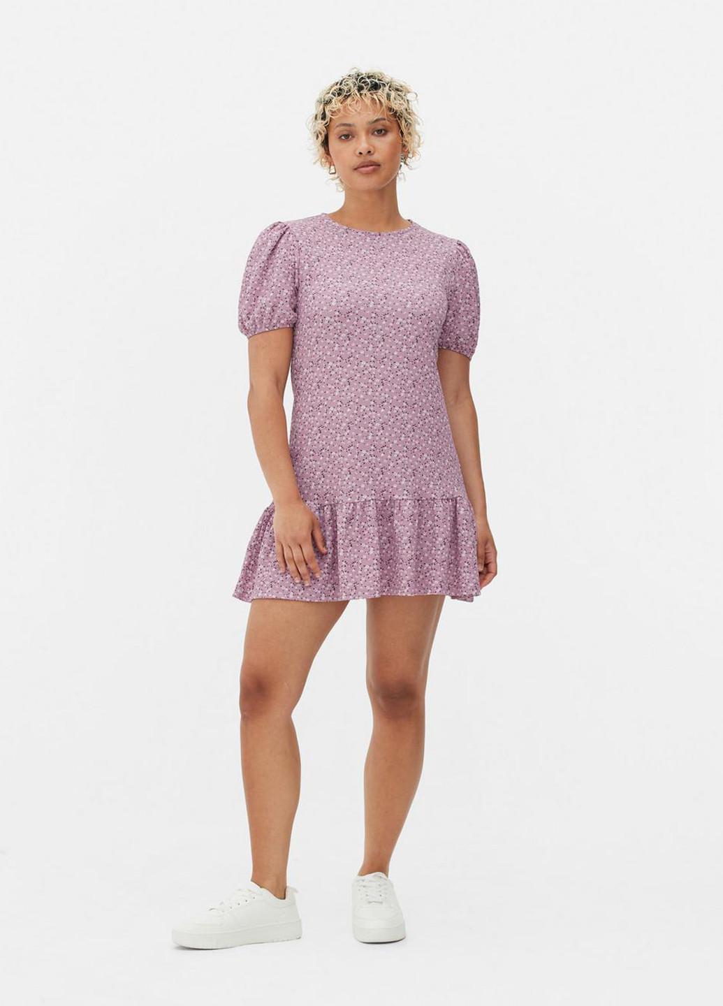 Рожево-лілова кежуал сукня кльош Primark з квітковим принтом