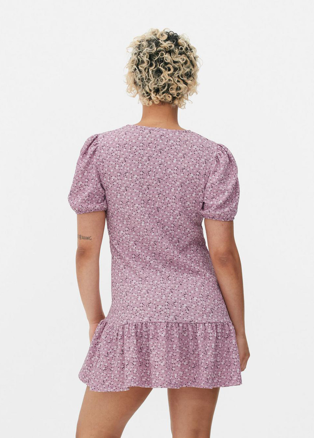 Рожево-лілова кежуал сукня кльош Primark з квітковим принтом