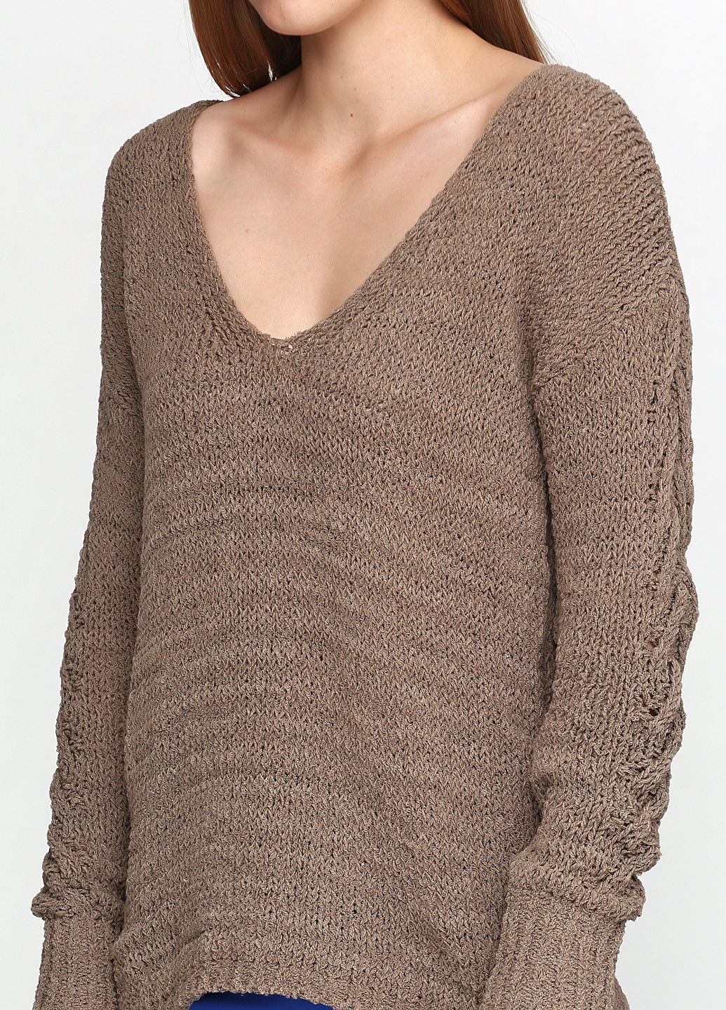 Бледно-коричневый демисезонный пуловер пуловер United Colors of Benetton