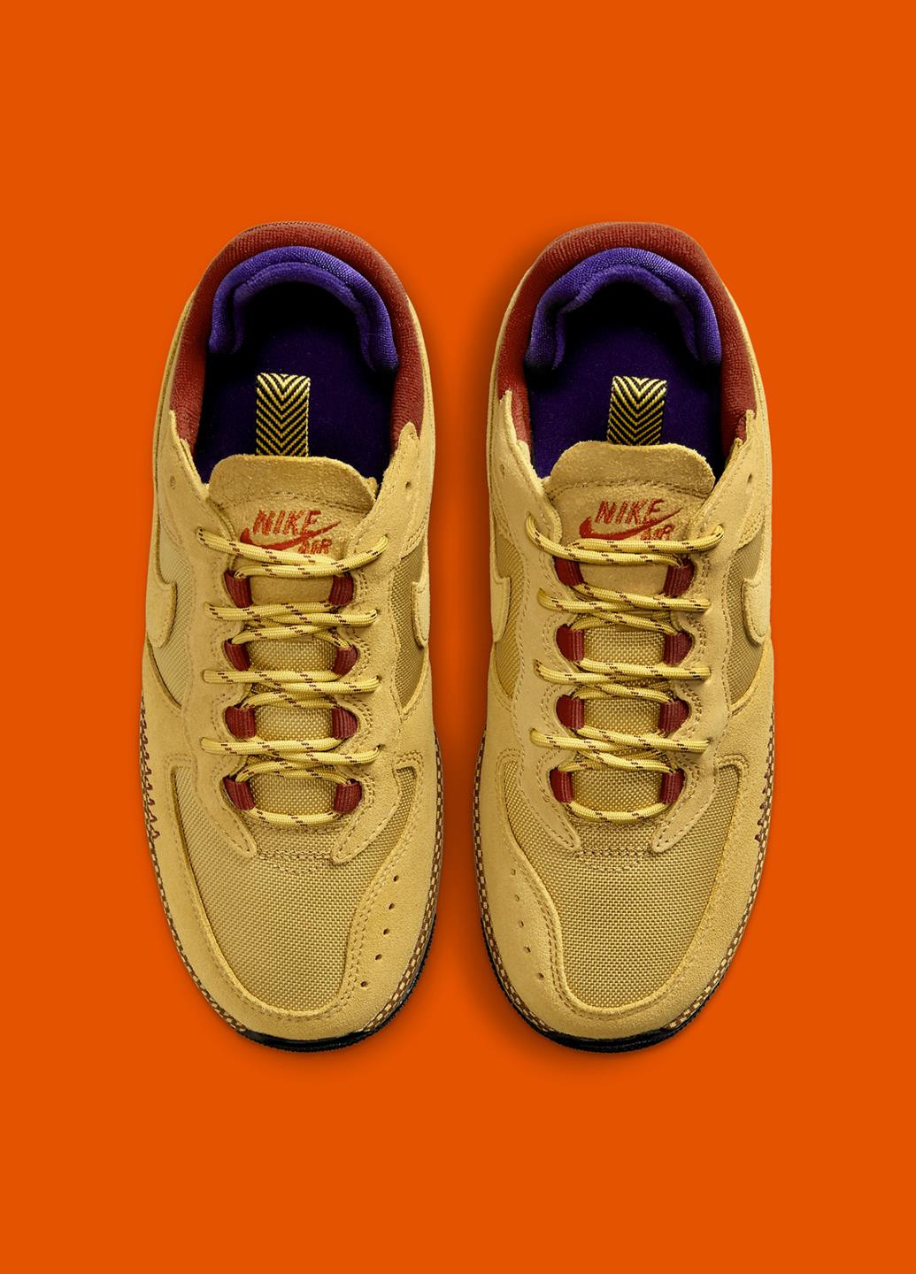 Кроссовки FB2348-700 Nike Air Force 1 Wild Low Wheat Gold горчичные демисезоны (317279591)