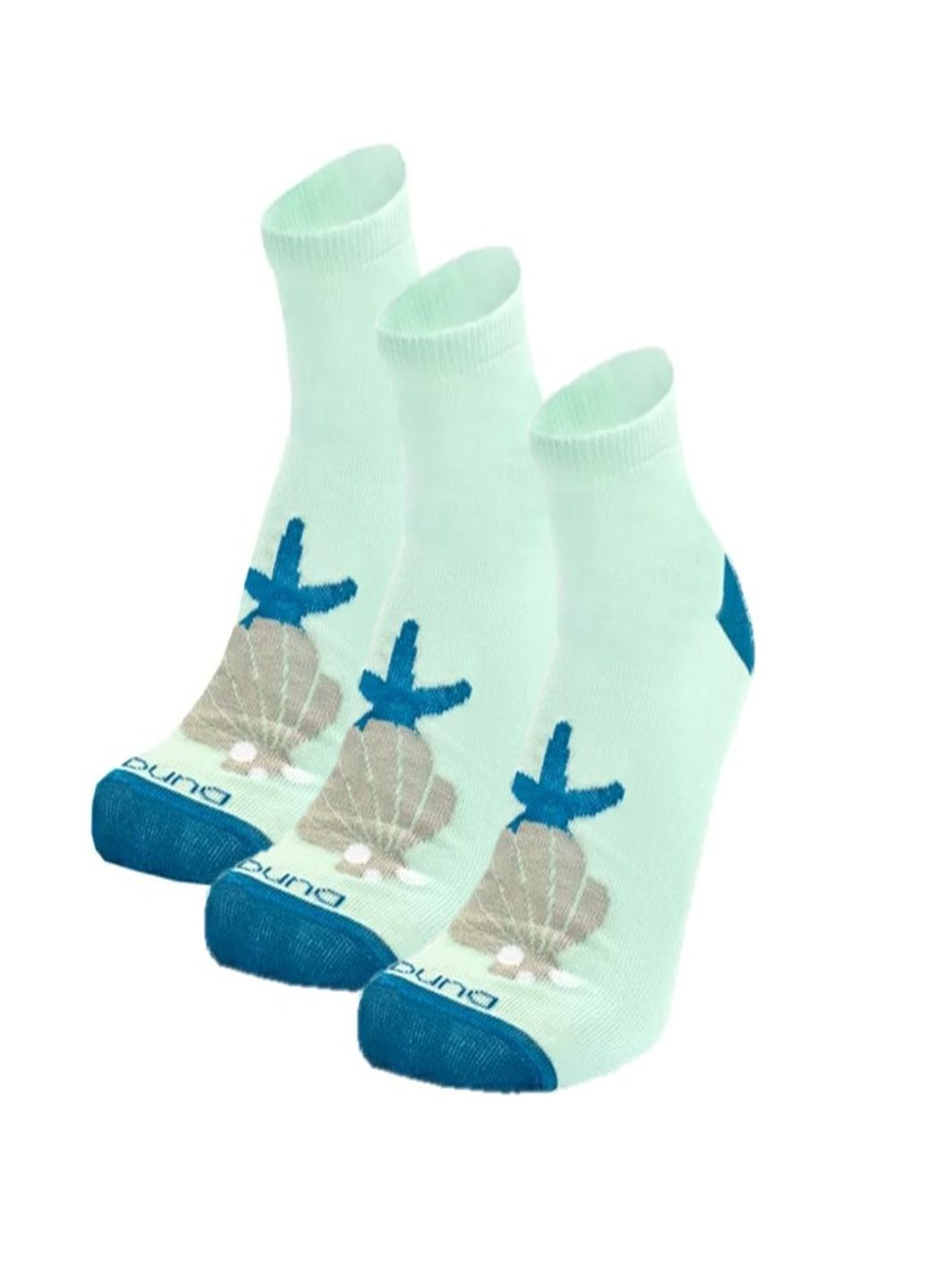 Набір шкарпеток (3 шт.) жін./арт./23-25/Морська хвиля/2258 Duna 3127 однотонні бірюзові повсякденні