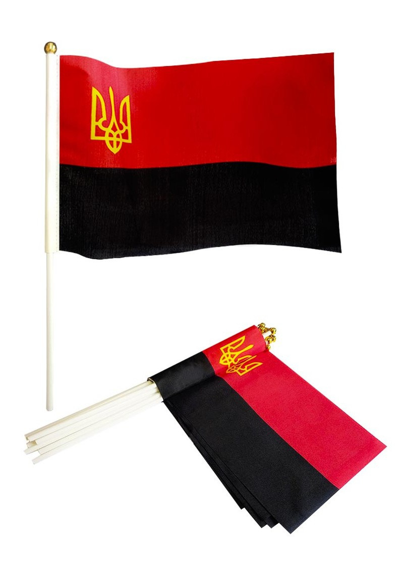 Флаг УПА на палочке с присоской, размер 14*21 см 0077 Martel (254149039)