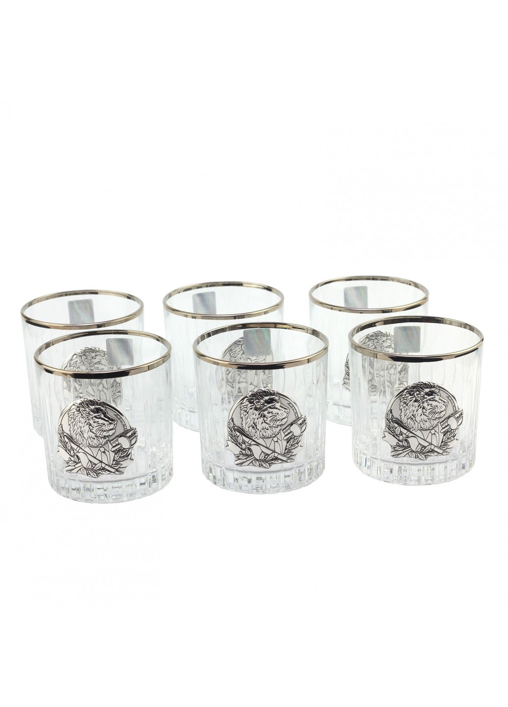 Сет хрустальных стаканов с платиной "БОКАЛЫ ДИРЕКТОРСКИЕ" 6 бокалов, серебро Boss Crystal (252344576)