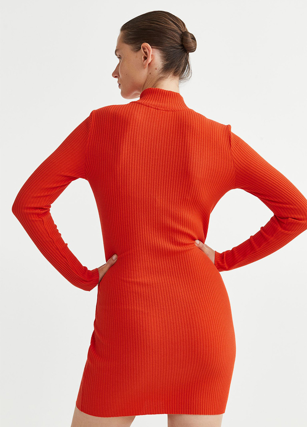 Червона кежуал сукня сукня-водолазка H&M однотонна