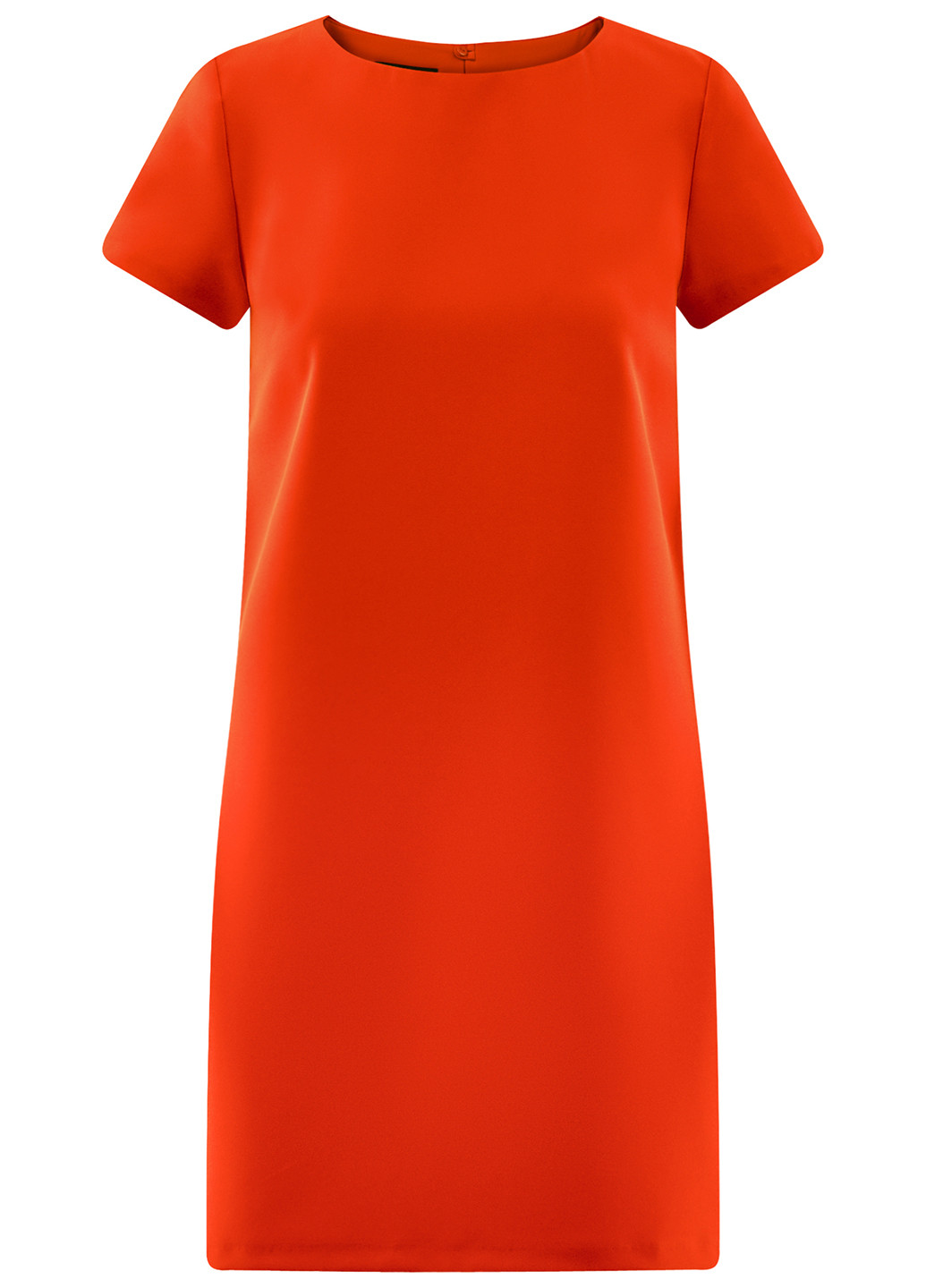 Оранжевое деловое платье короткое Oodji однотонное