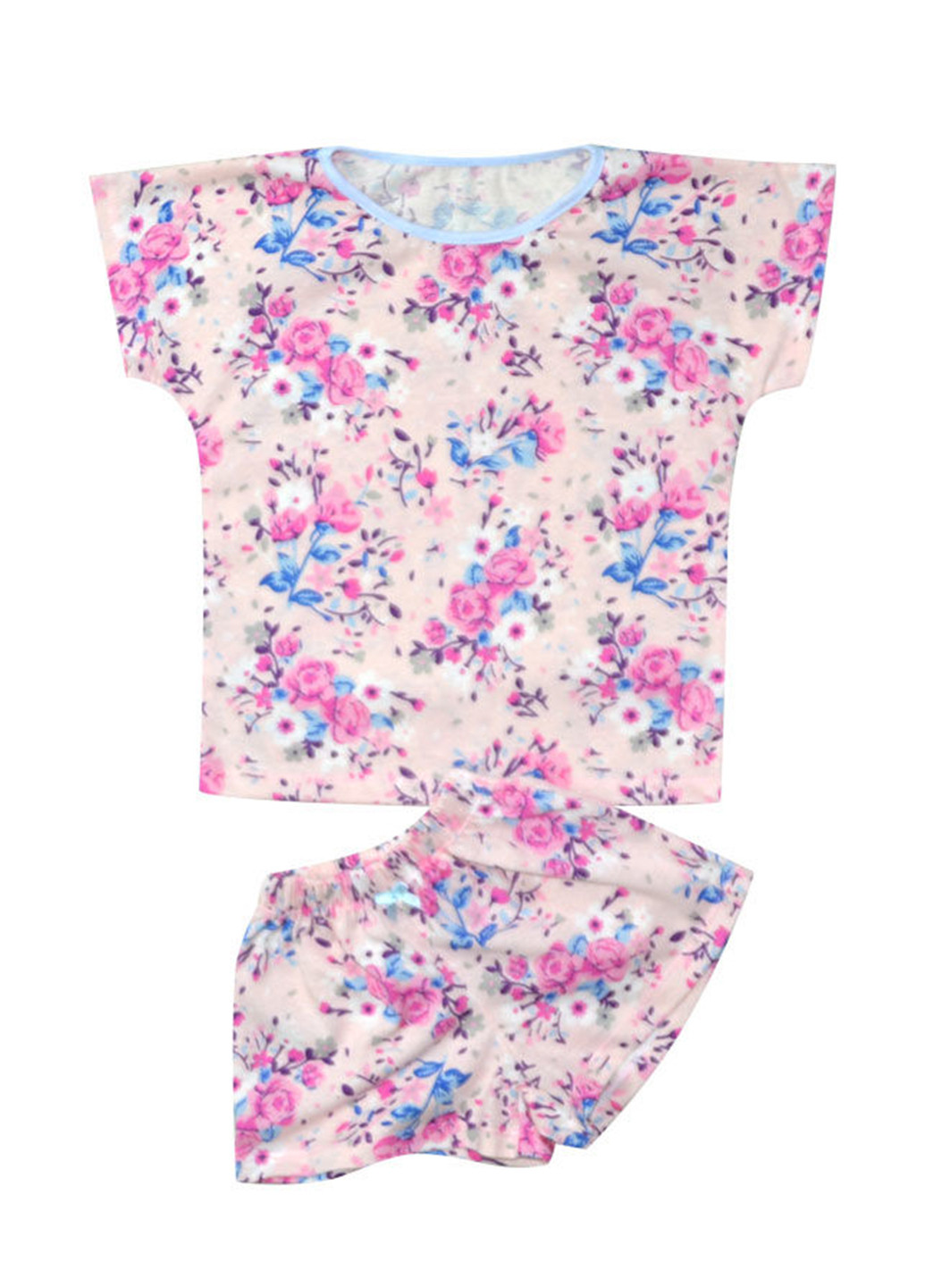 Розовая всесезон пижама (футболка, шорты) Blanka