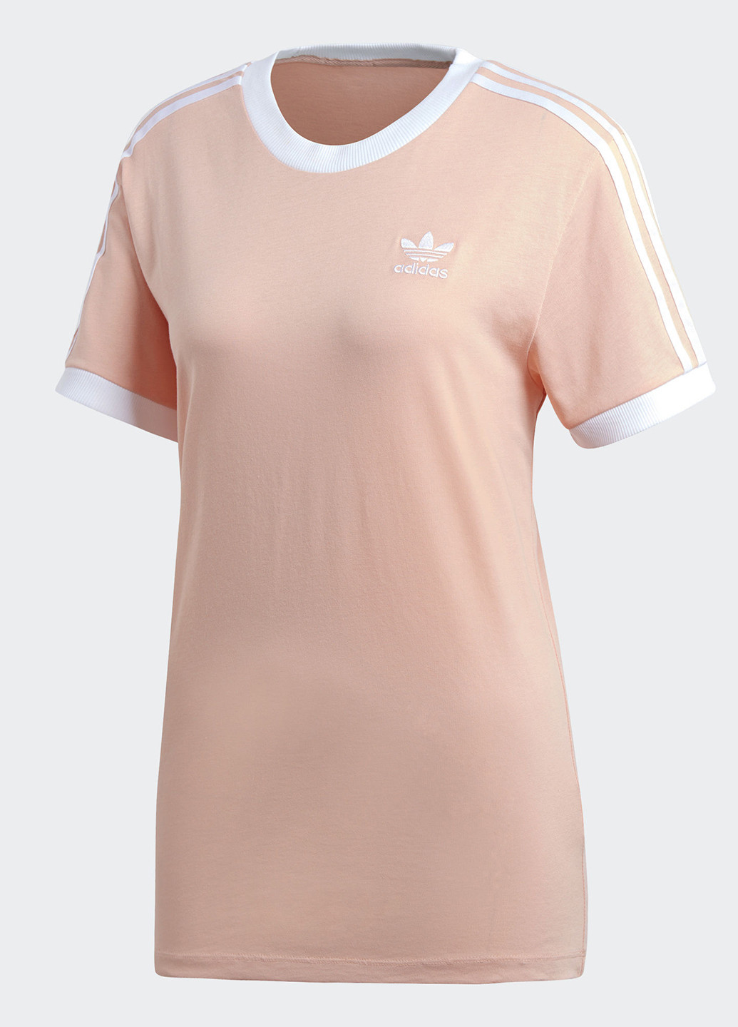 Персиковая летняя футболка с коротким рукавом adidas