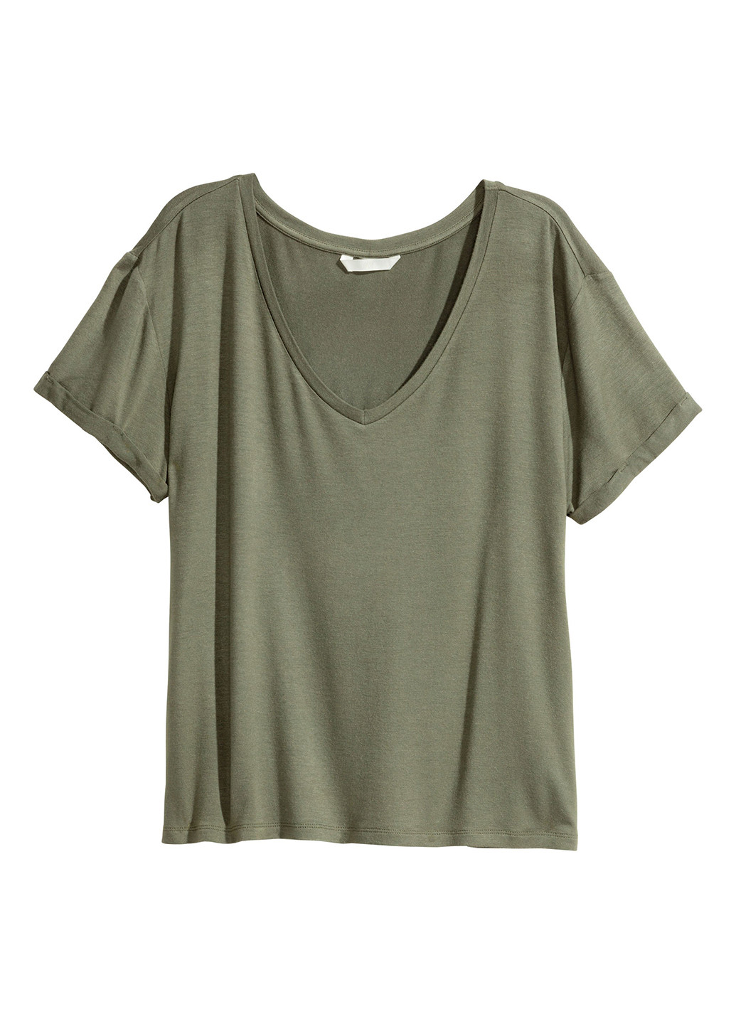 Оливково-зеленая летняя футболка H&M