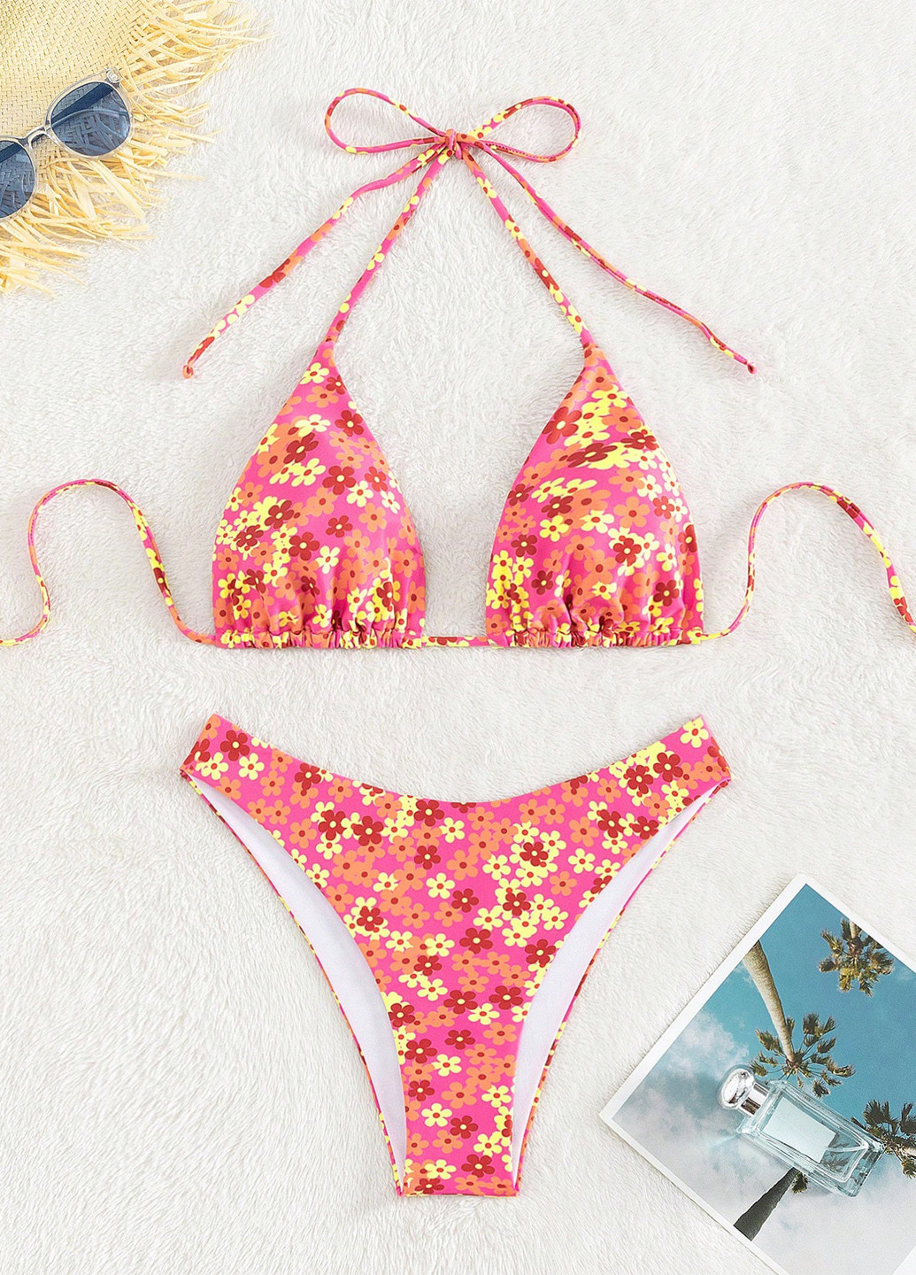 Комбинированный летний купальник (лиф, трусики) бикини, раздельный SHEIN