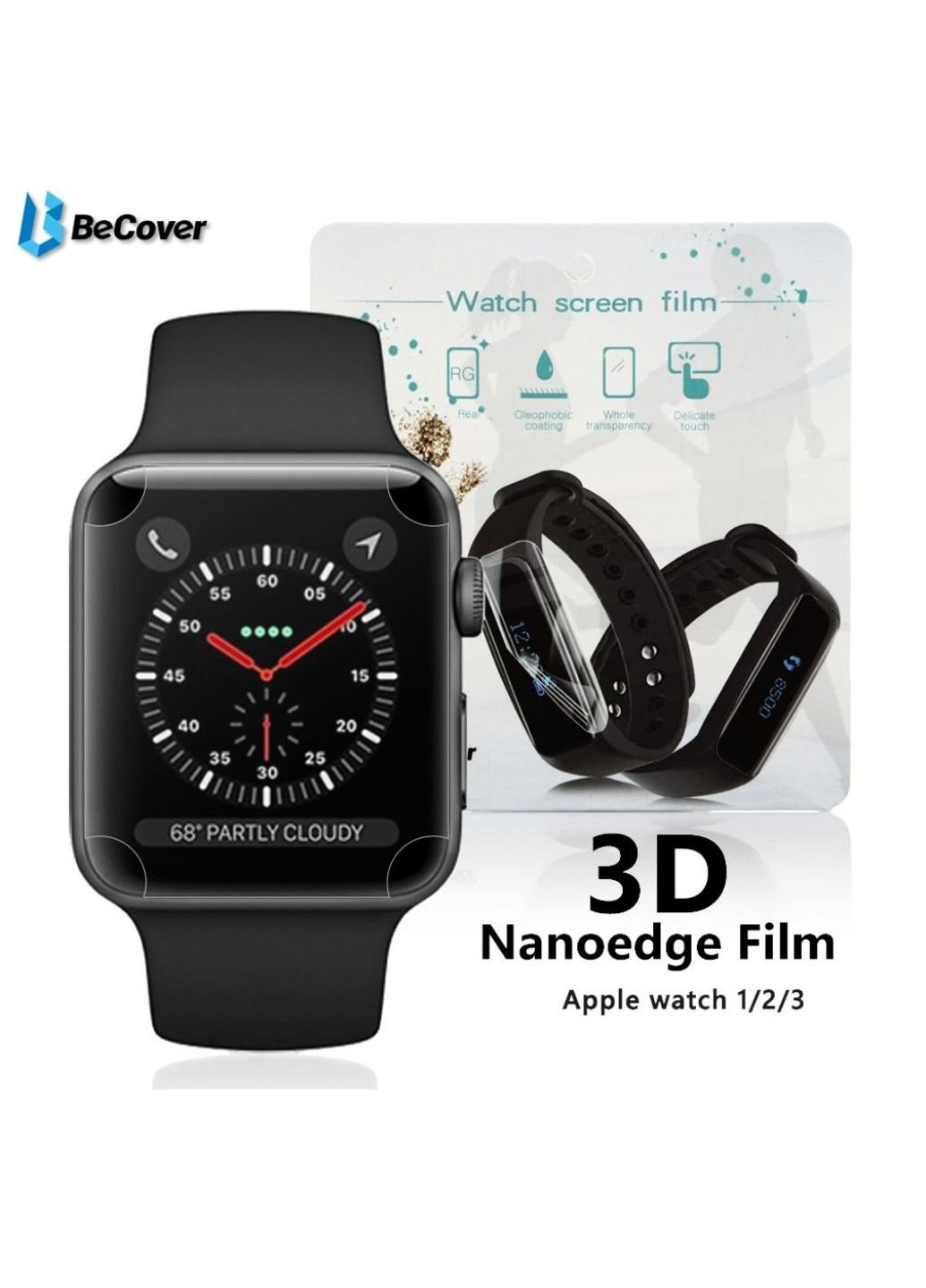 Пленка защитная Full Cover для Apple Watch Series 3/4 38mm/40mm (701963) BeCover (252388586)