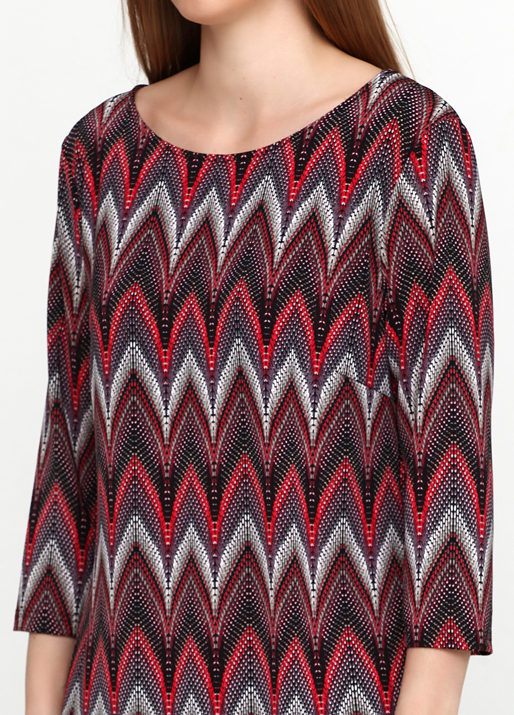 Бордовое кэжуал платье ISAY с абстрактным узором