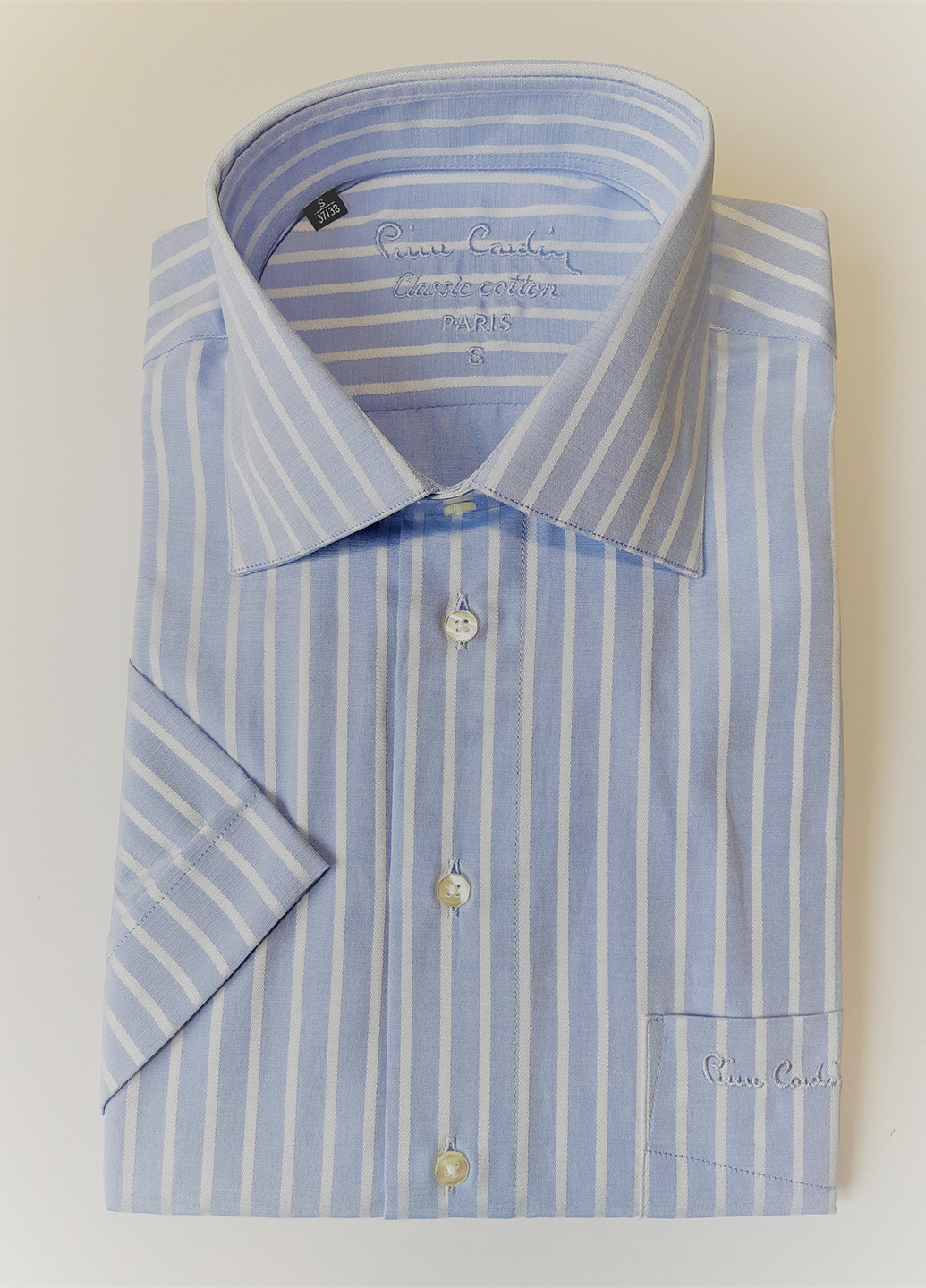 Голубой кэжуал рубашка в полоску Pierre Cardin