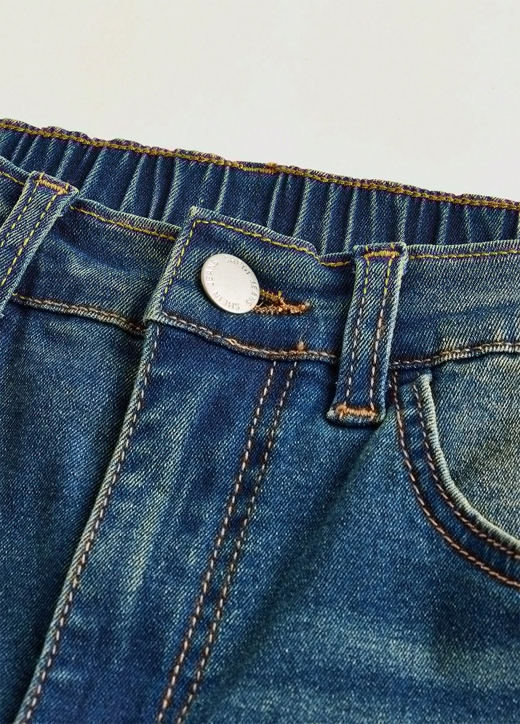 Темно-синие демисезонные клеш джинсы SHEIN