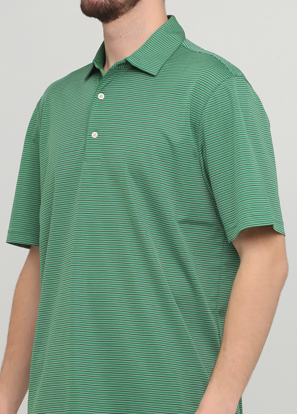 Зеленая футболка-поло для мужчин Greg Norman в полоску