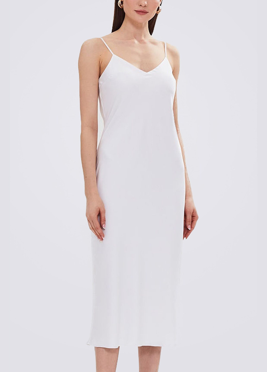Белое кэжуал платье комбинация es.design белое платье-комбинация Egostyle однотонное