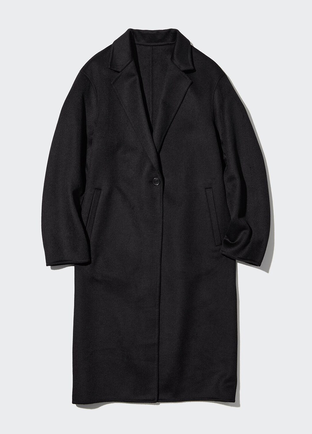 Черное демисезонное Пальто однобортное Uniqlo