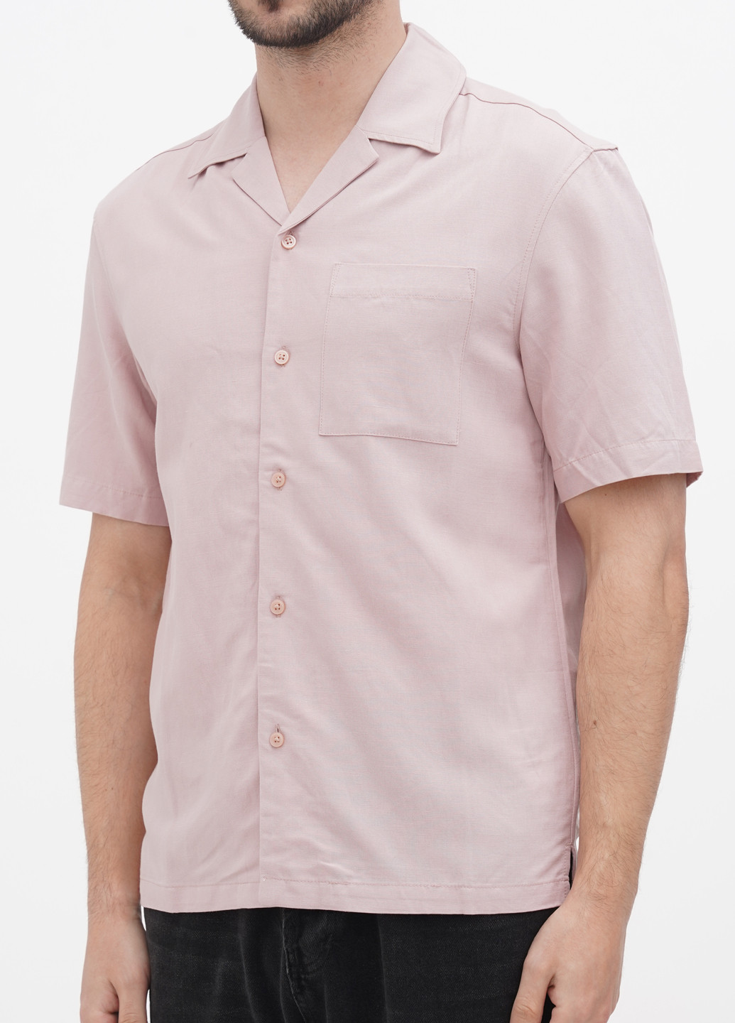 Пудровая кэжуал рубашка однотонная H&M