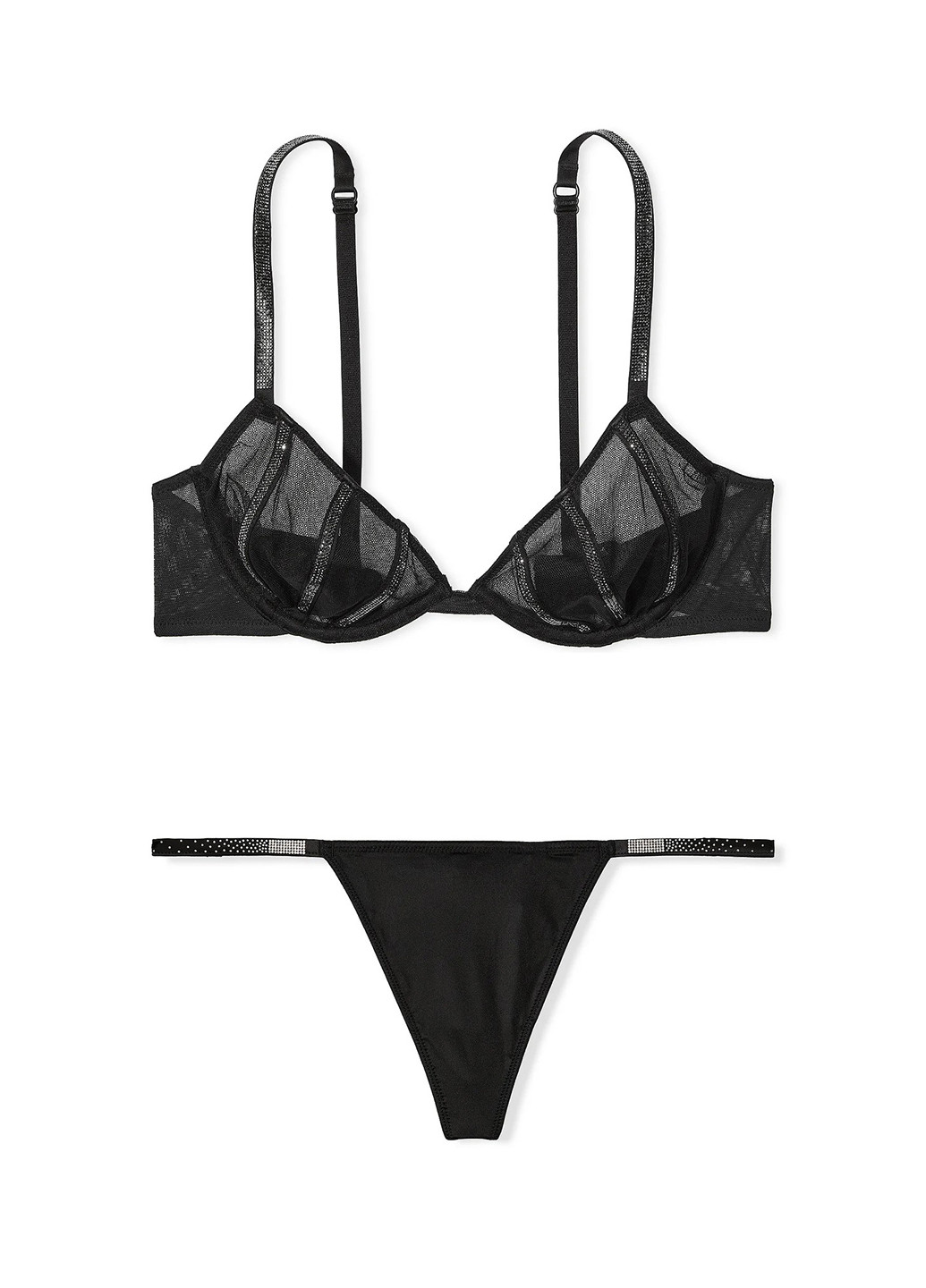 Черный демисезонный комплект (бюстгальтер, трусики) Victoria's Secret