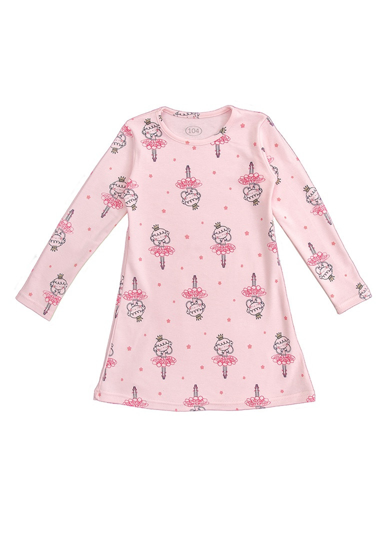 Ночная рубашка для девочки Фламинго Текстиль розовая домашняя