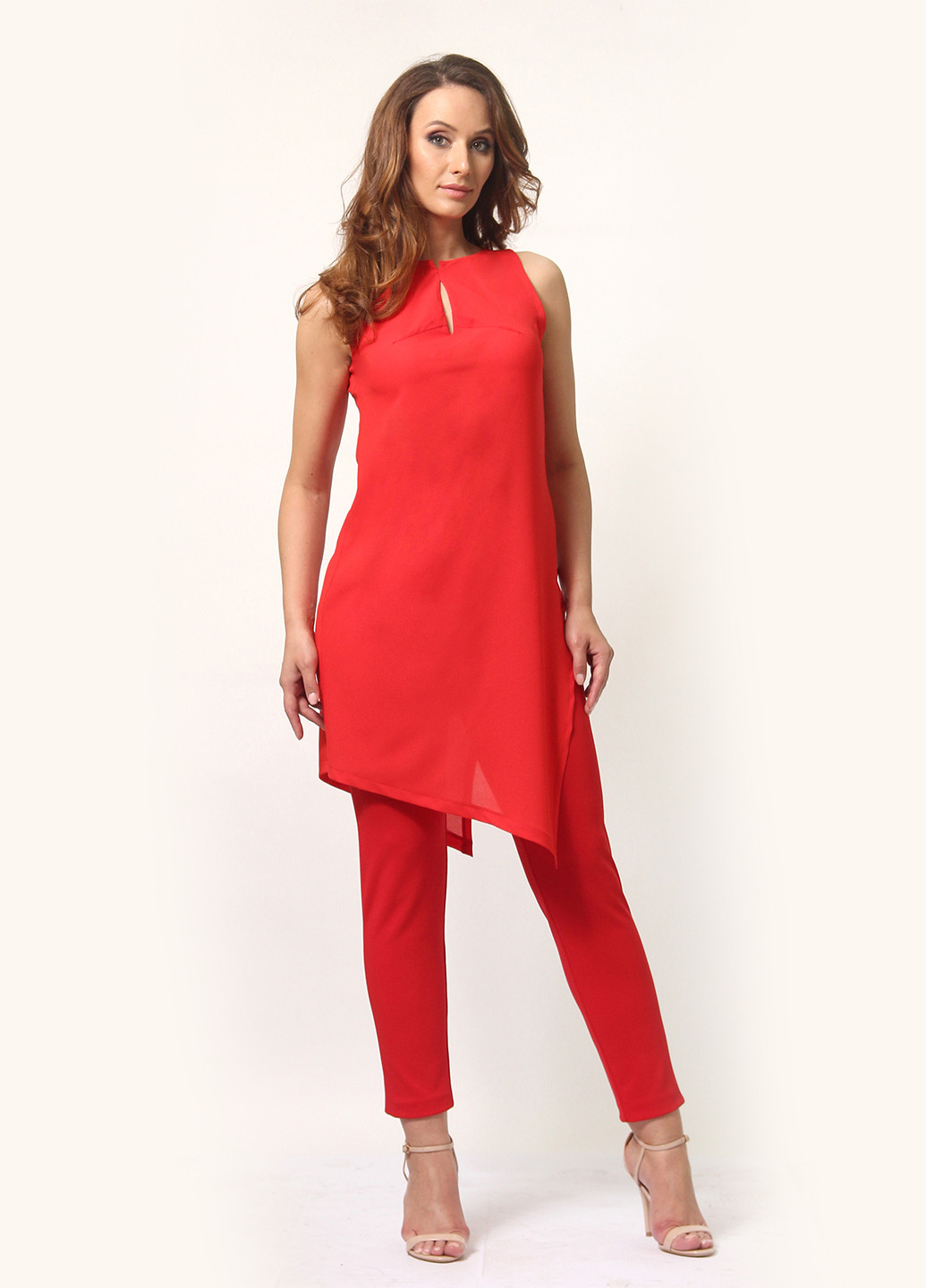 Красный летний комплект (туника, брюки) Alika Kruss