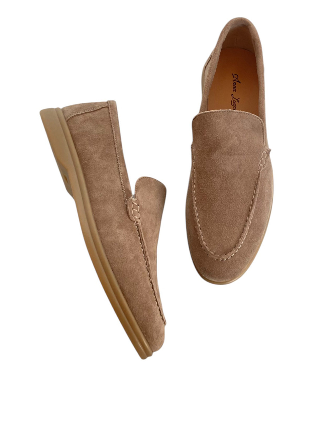 Anna Lucci Туфлі лофери кавовий з натуральна замша, туреччина — демісезон (327577172)