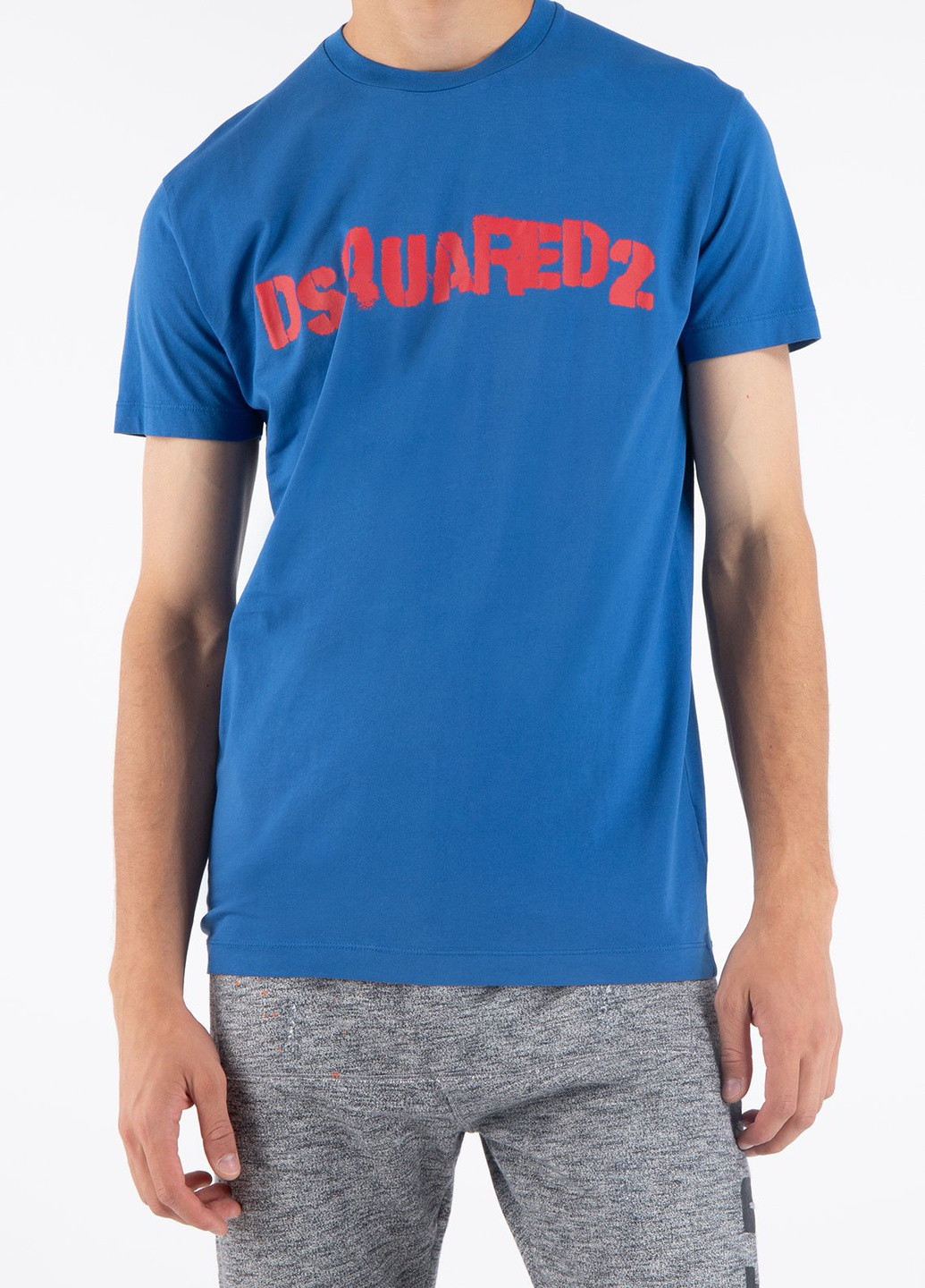 Синяя коралловая футболка с логотипом Dsquared2