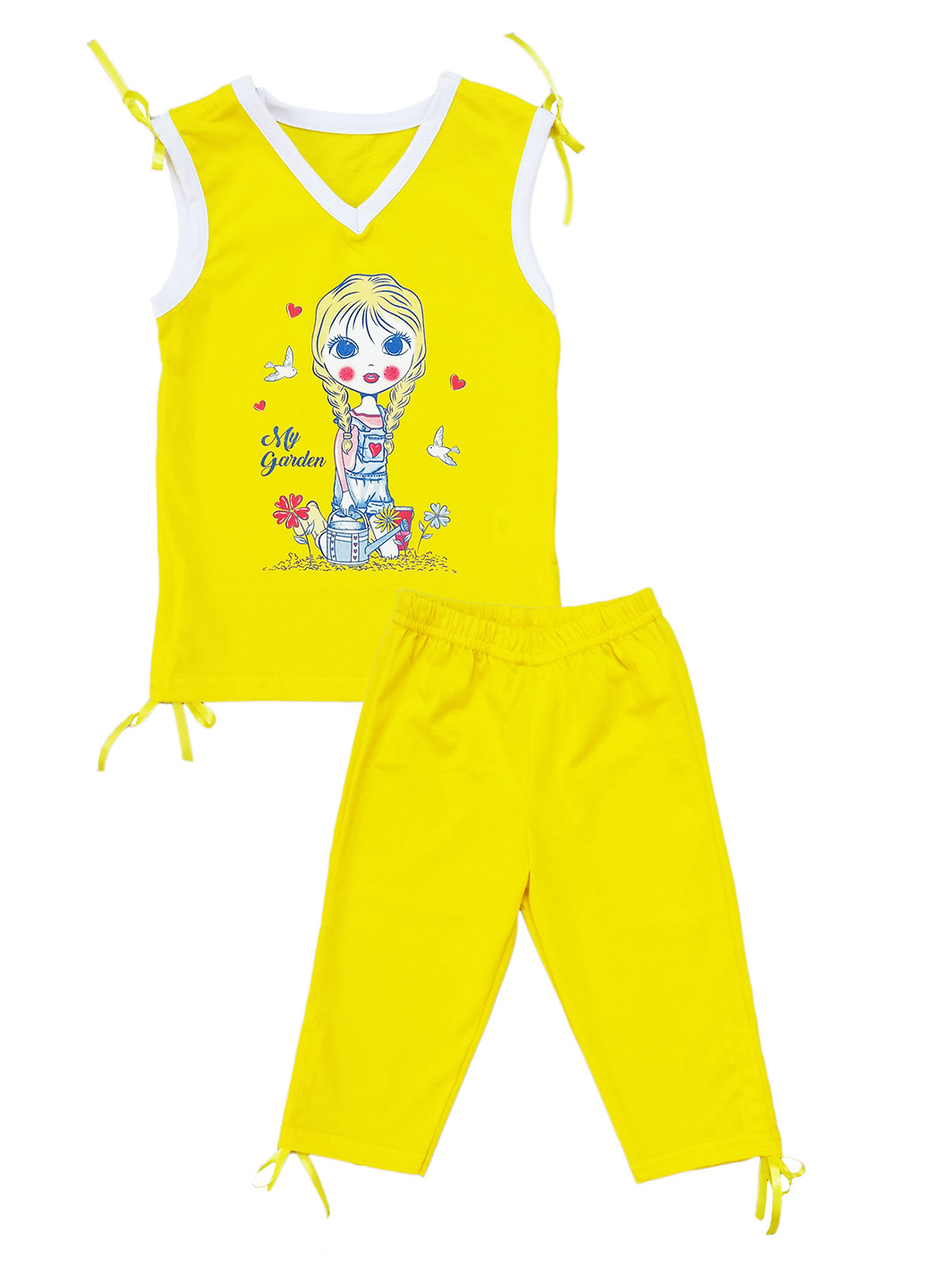 Желтый летний комплект (майка, бриджи) AV Style