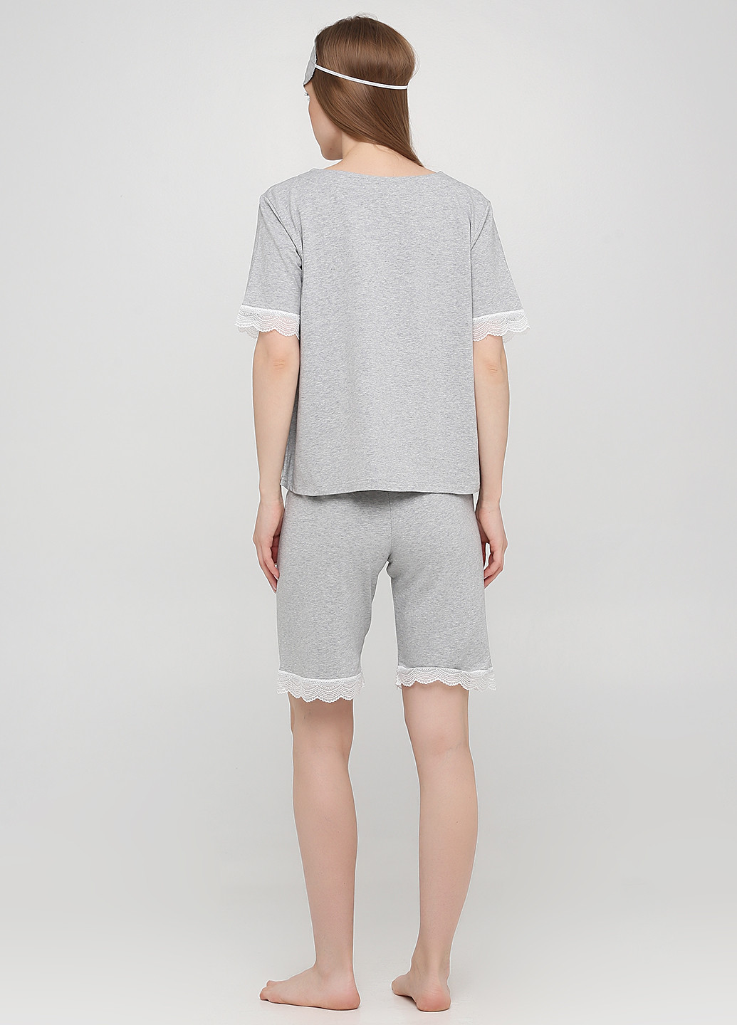 Світло-сіра всесезон піжама (футболка, шорти, маска) футболка + шорти Lucci