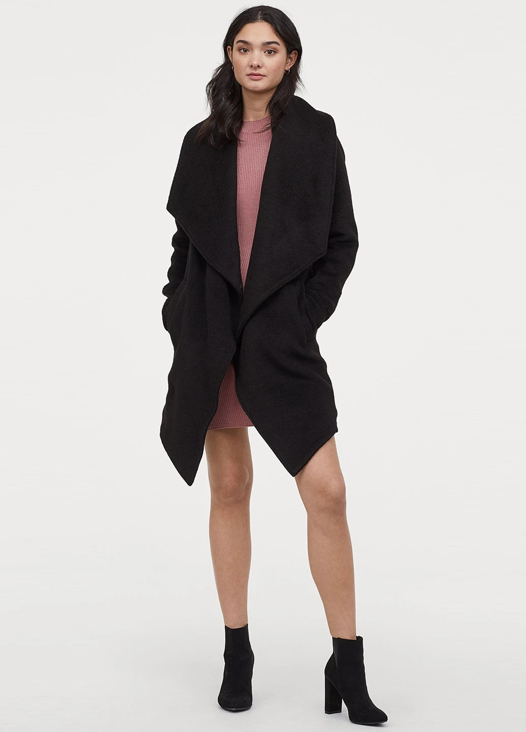 Чорне демісезонне Пальто однобортне H&M