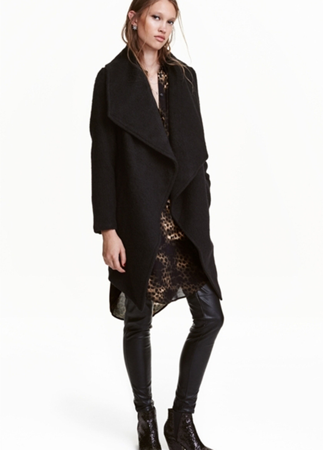 Чорне демісезонне Пальто однобортне H&M