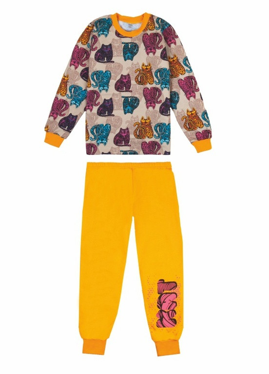 Желтая всесезон детская пижама для девочки pgd-21-23 Габби