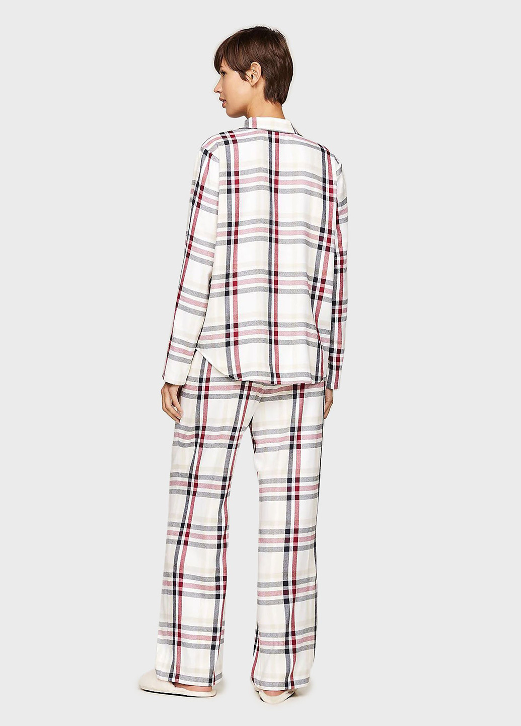 Комбинированная всесезон комплект (пижама (рубашка, брюки), тапочки) рубашка + брюки Tommy Hilfiger