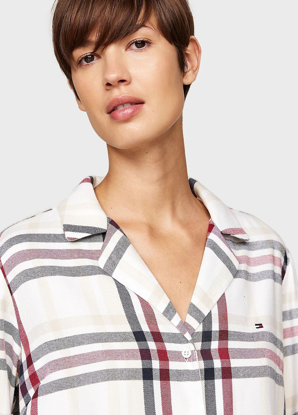 Комбинированная всесезон комплект (пижама (рубашка, брюки), тапочки) рубашка + брюки Tommy Hilfiger