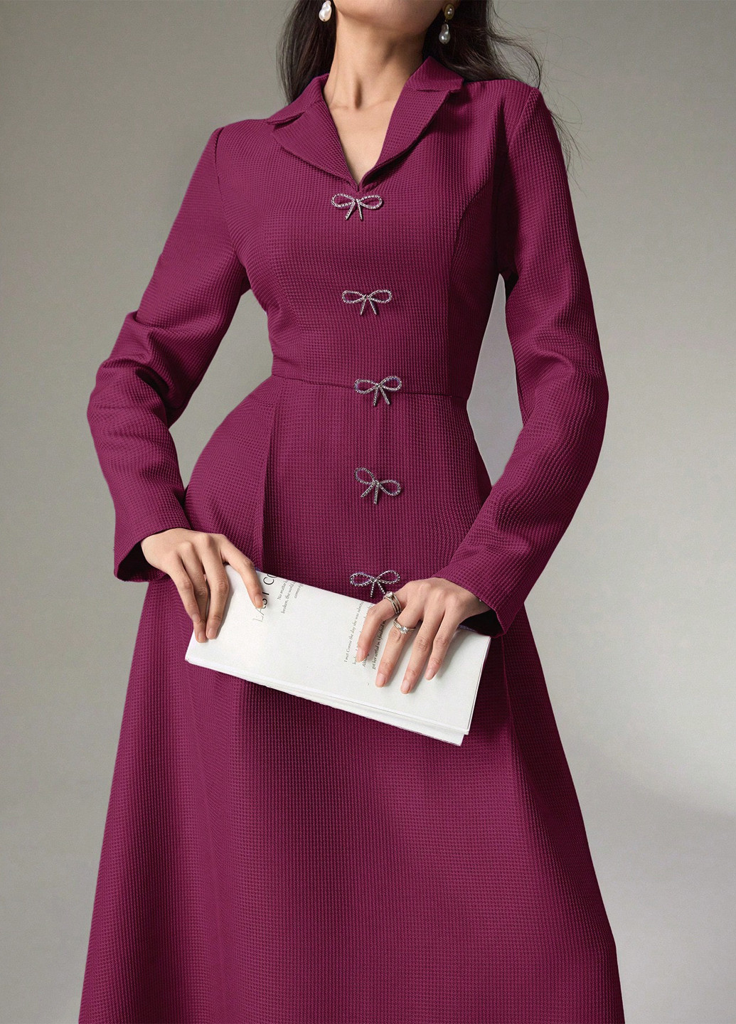 Сливова вечірня, кежуал сукня з спідницею-сонце, футляр SHEIN однотонна