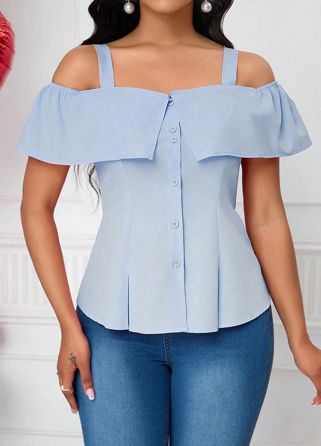 Блакитна блуза SHEIN