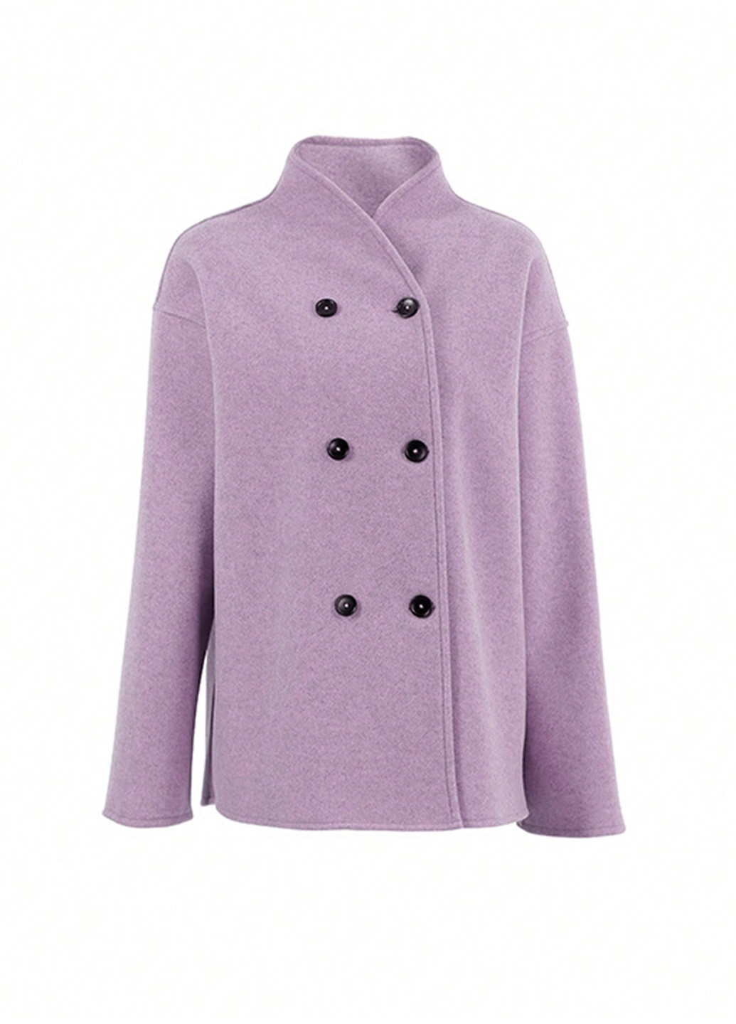Лілове демісезонне Пальто двобортне SHEIN