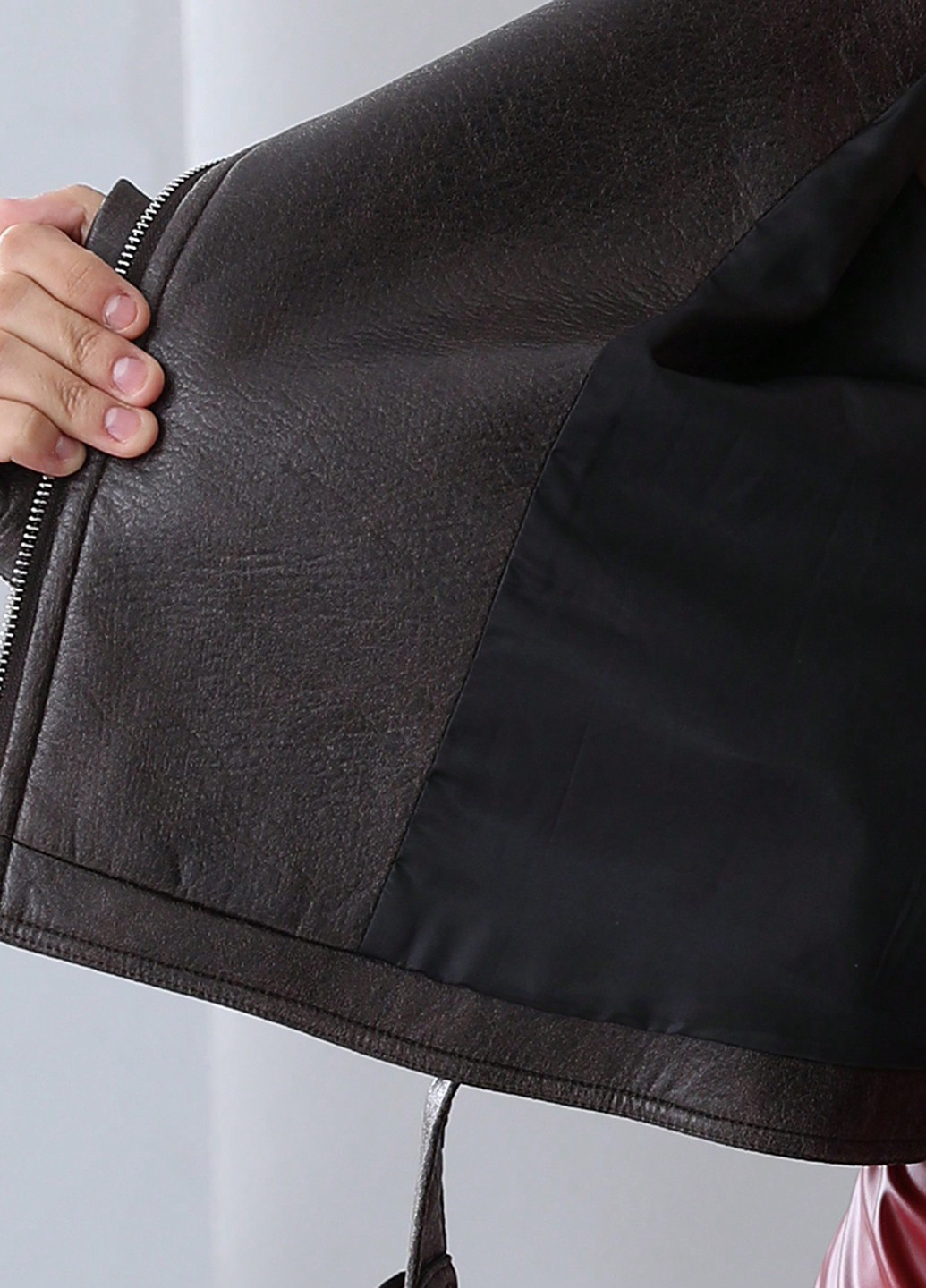 Темно-коричнева демісезонна куртка косуха SHEIN