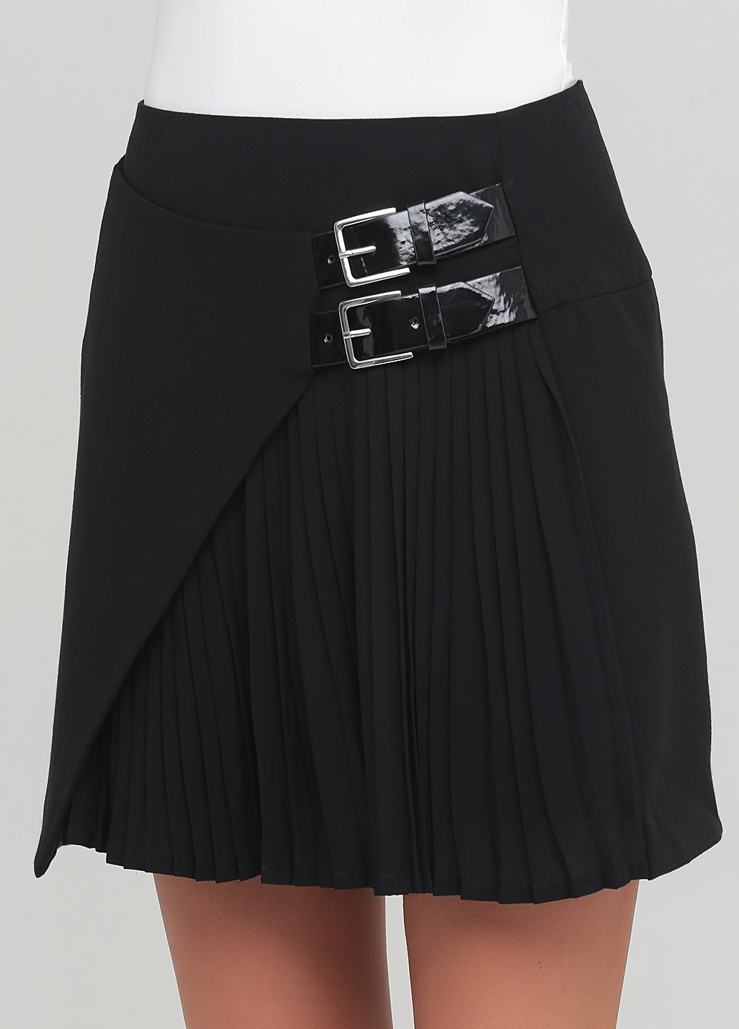 Черная кэжуал однотонная юбка Morgan а-силуэта (трапеция)